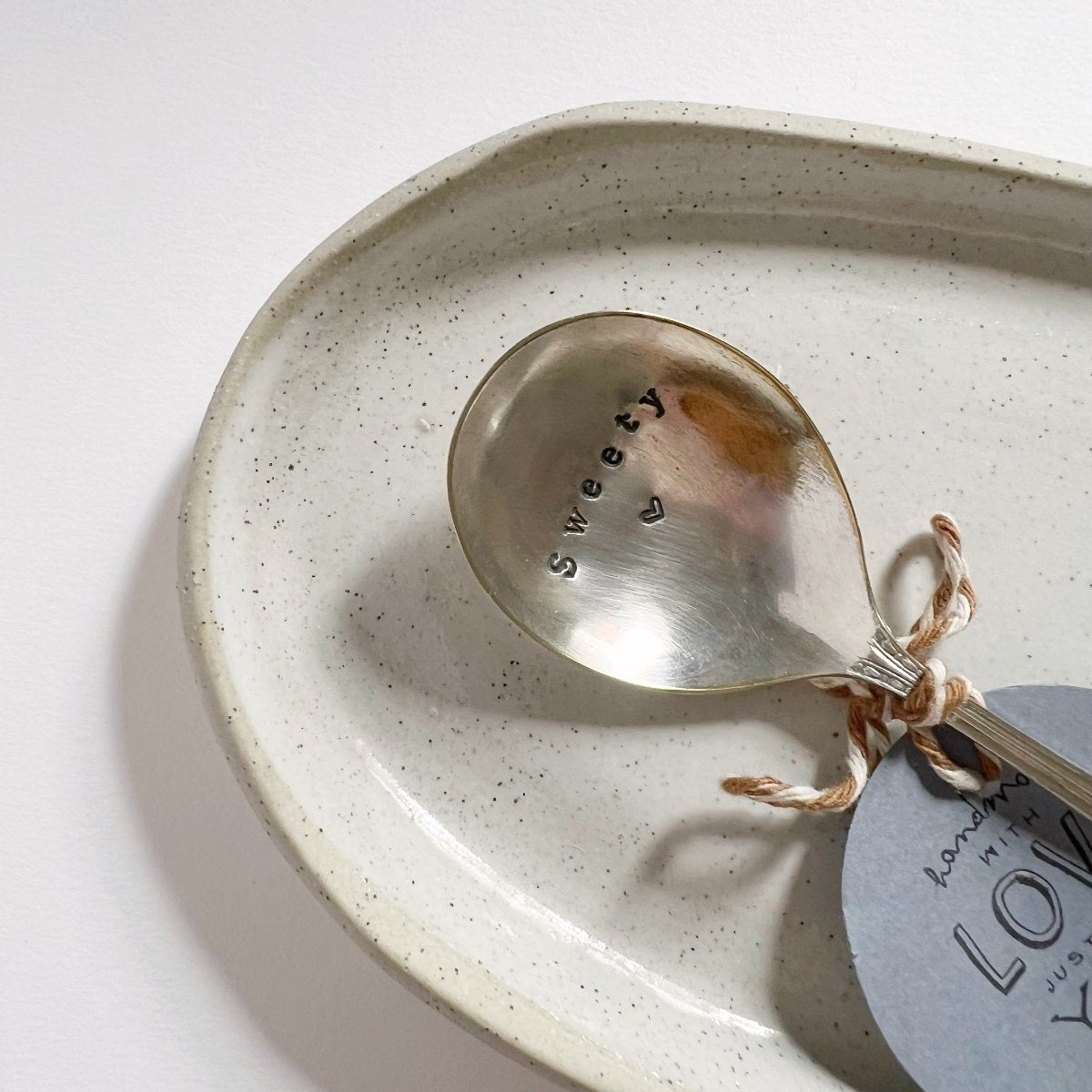 mondocherry - antique silverware dessert spoon | "sweety" - close