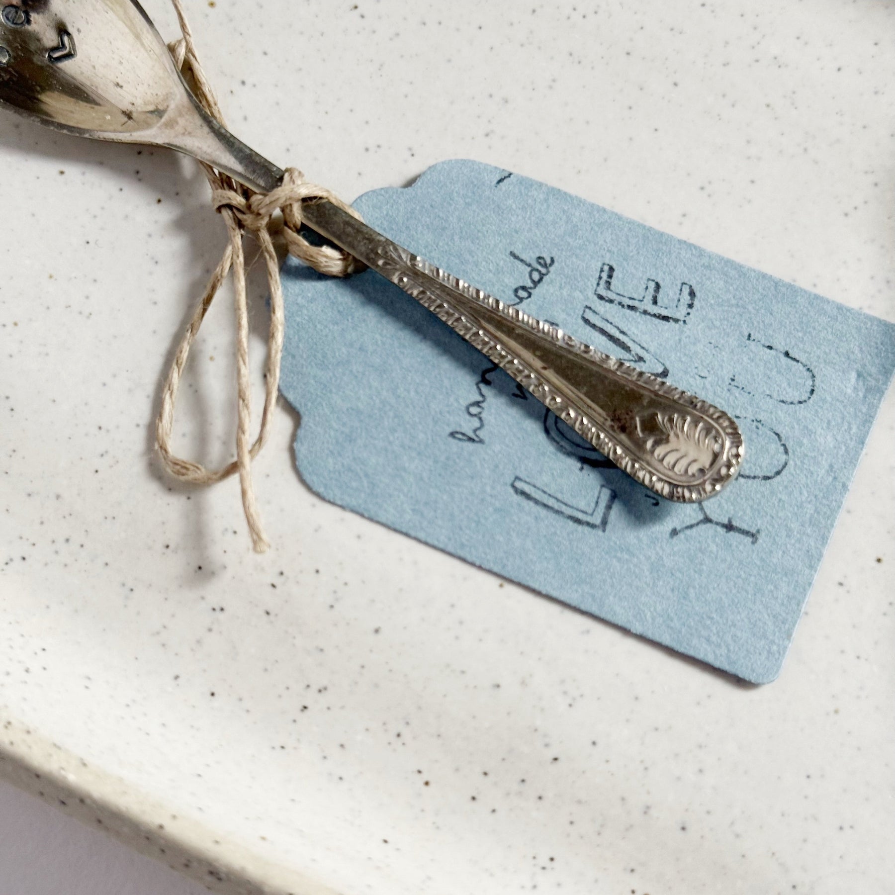 mondocherry - antique silverware tiny salt spoon | "sel" - handle