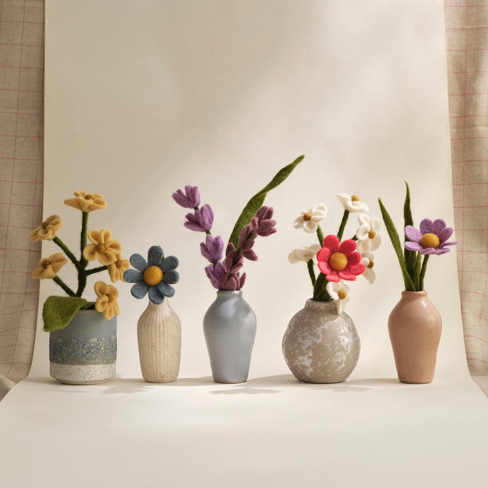 mondocherry - Gry & Sif | forget-me-not felt flower | yellow - display