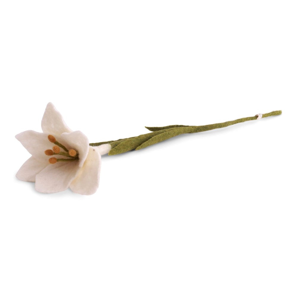 mondocherry - Gry & Sif | trumpet lily felt flower | white