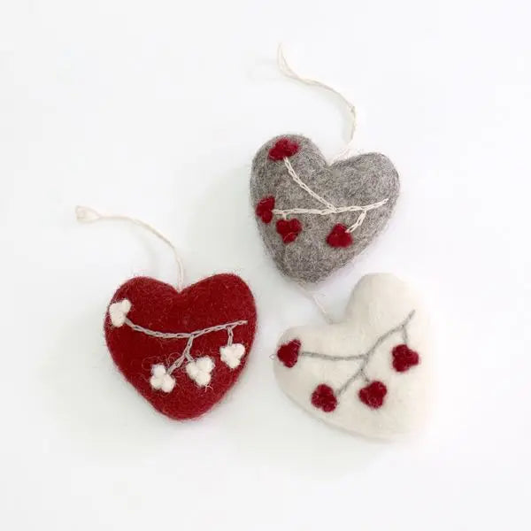 mondocherry Gry & Sif | heart berries felt decorations 3-pack