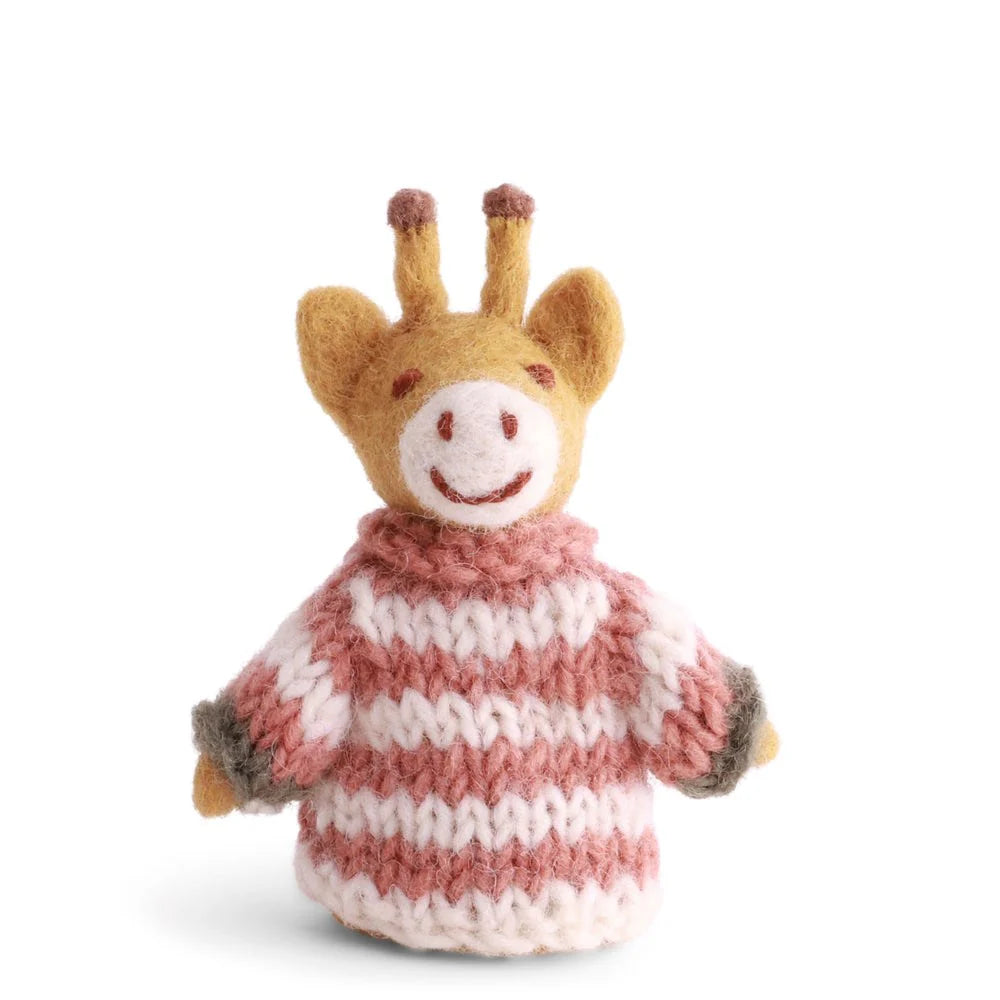 mondocherry - Gry & Sif | felted giraffe finger puppet