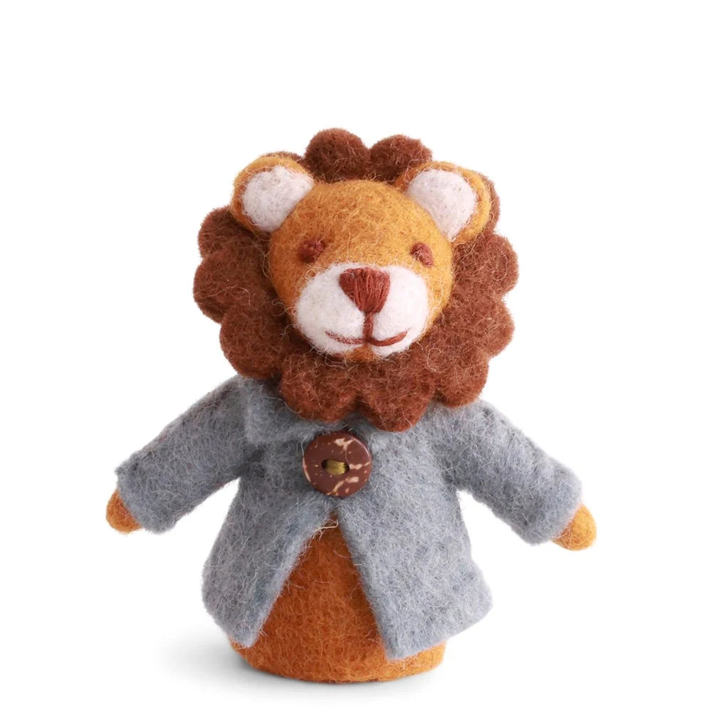 mondocherry - Gry & Sif | felted lion finger puppet