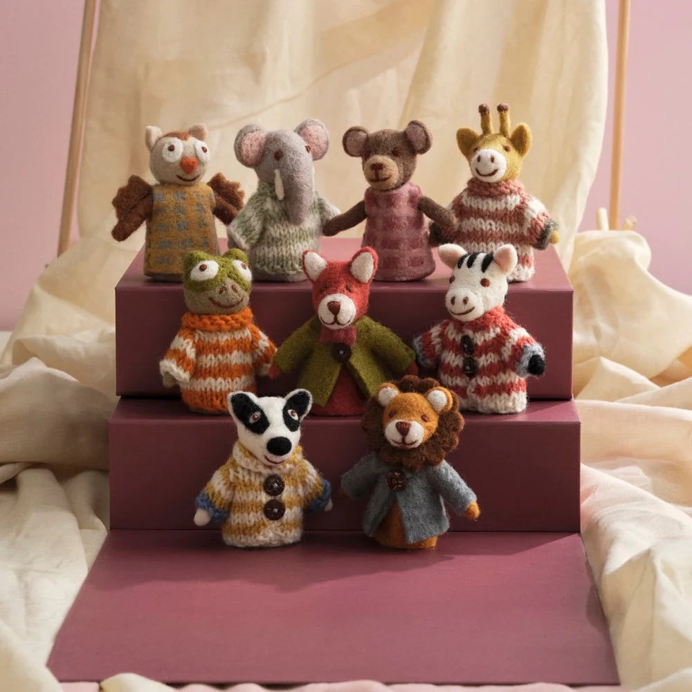 mondocherry - Gry & Sif | felted finger puppet set