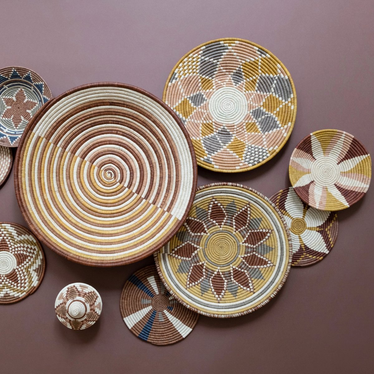 mondocherry - "Lotus" woven bowl cultivate - wall decor - display