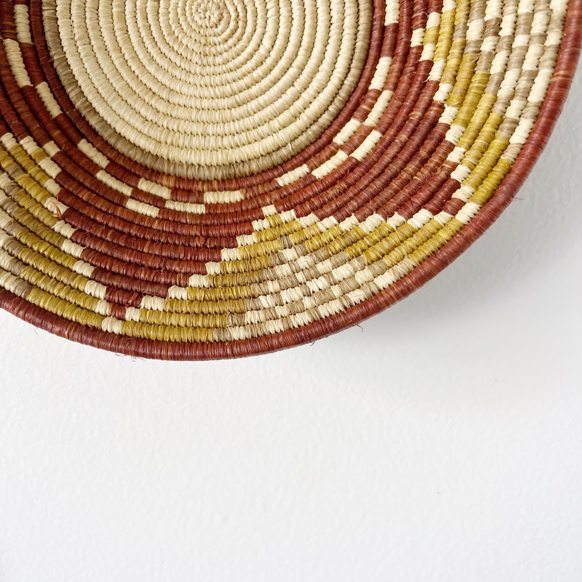 mondocherry - "Sunflower" woven bowl abound midsize - wall decor - close