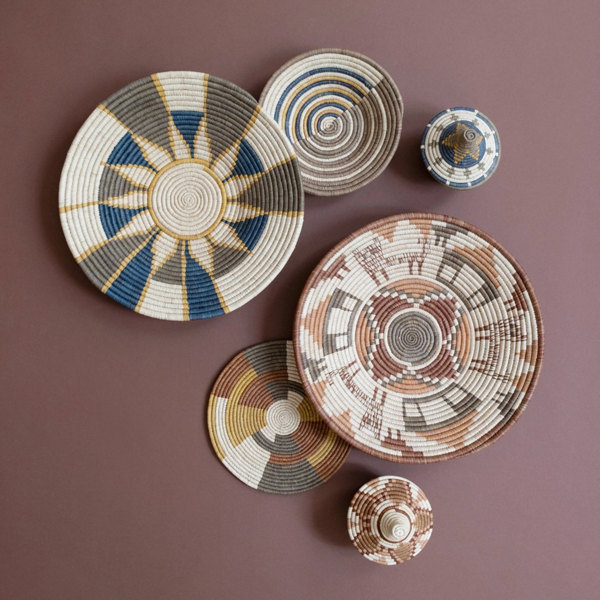 mondocherry - "Villages" woven bowl cultivate - wall decor - display