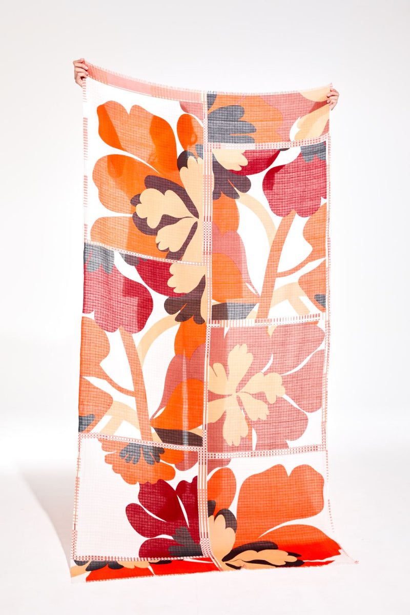 mondocherry - mapoesie | bloom scarf | vermillon