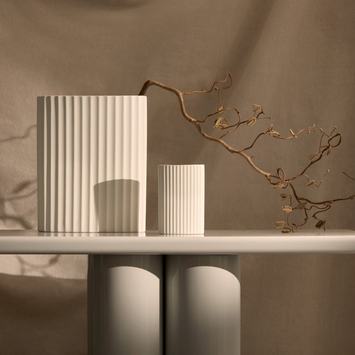 Marmoset Found | ripple oval vase | snow | medium