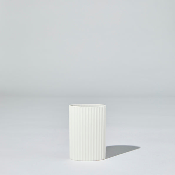 Marmoset Found | ripple oval ceramic vase | snow | small