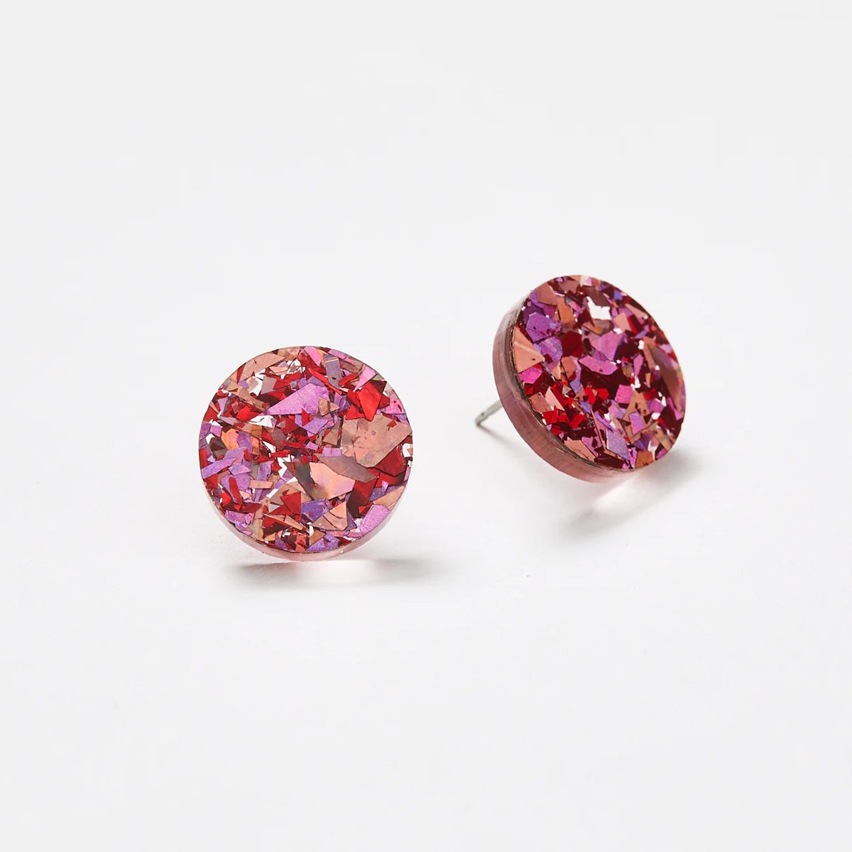 mondocherry - Martha Jean | circle stud earrings | cherry - side