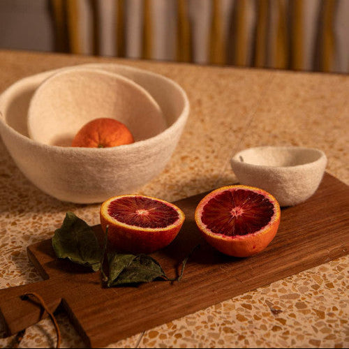 mondocherry - Muskhane | plain felt bowl | small | natural - kitchen
