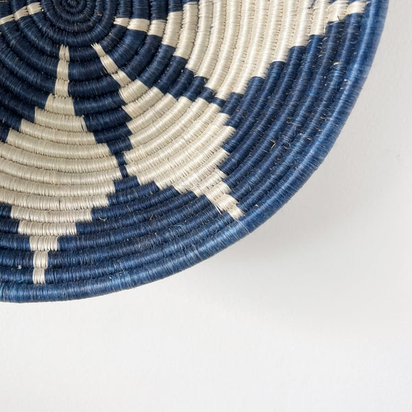 mondocherry - "Night Hope" African woven bowl | large | blue - close