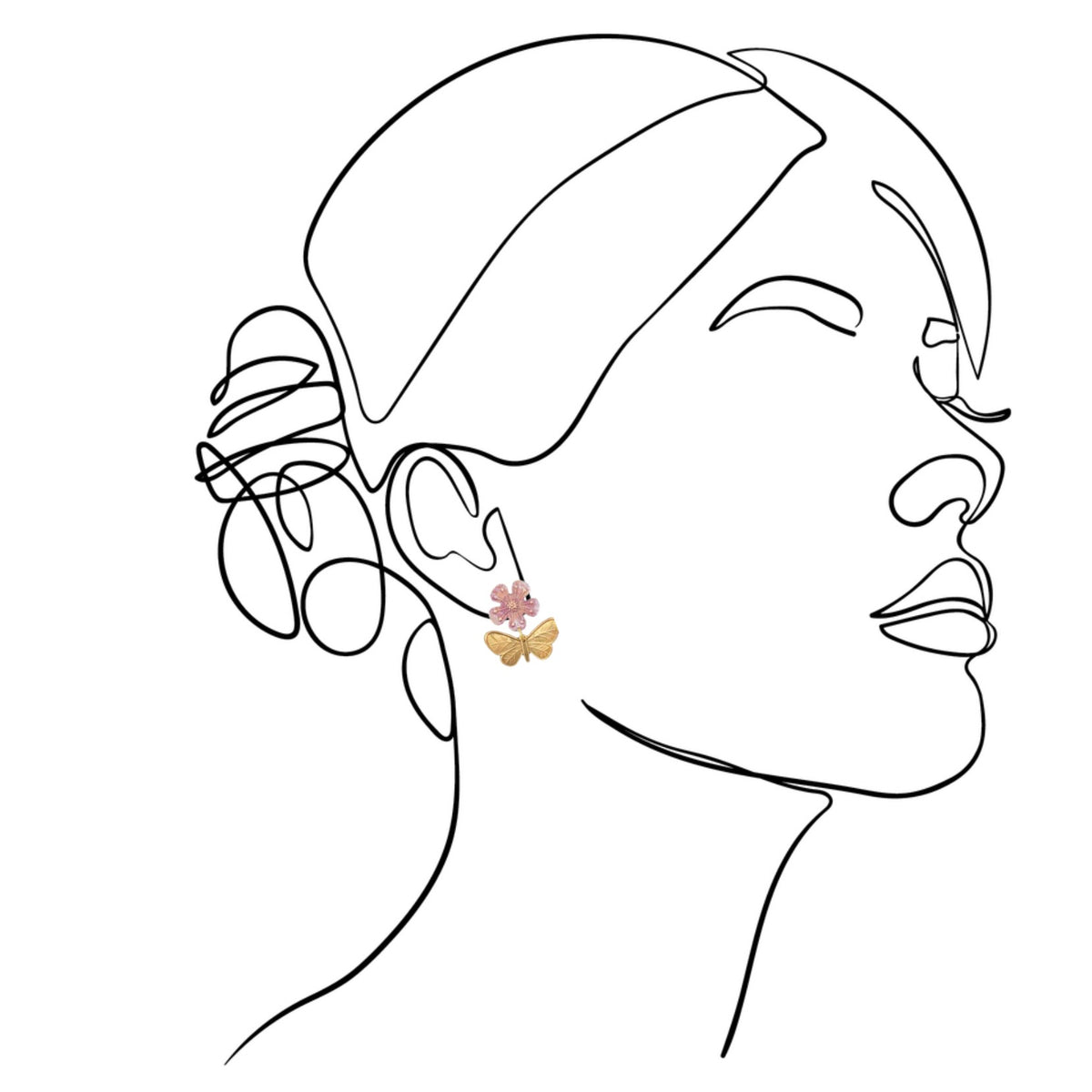 mondocherry - We Dream in Colour jewellery | sakura earrings - drawing