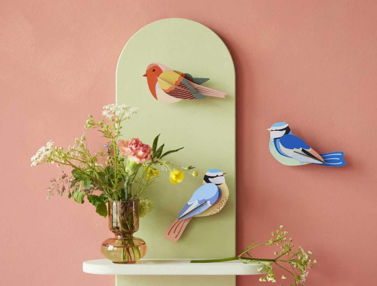 mondocherry - Studio Roof | garden birds blue tits wall decor - display