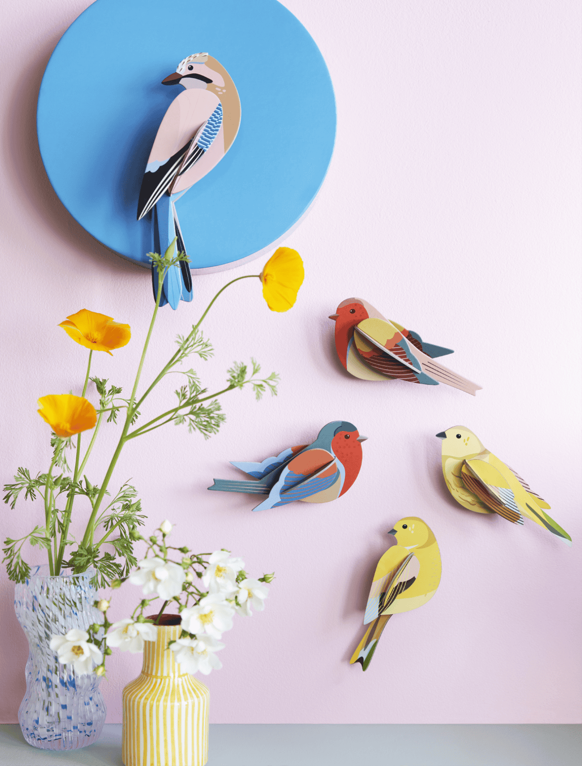 Studio Roof | garden birds citrinella pair wall decor - display