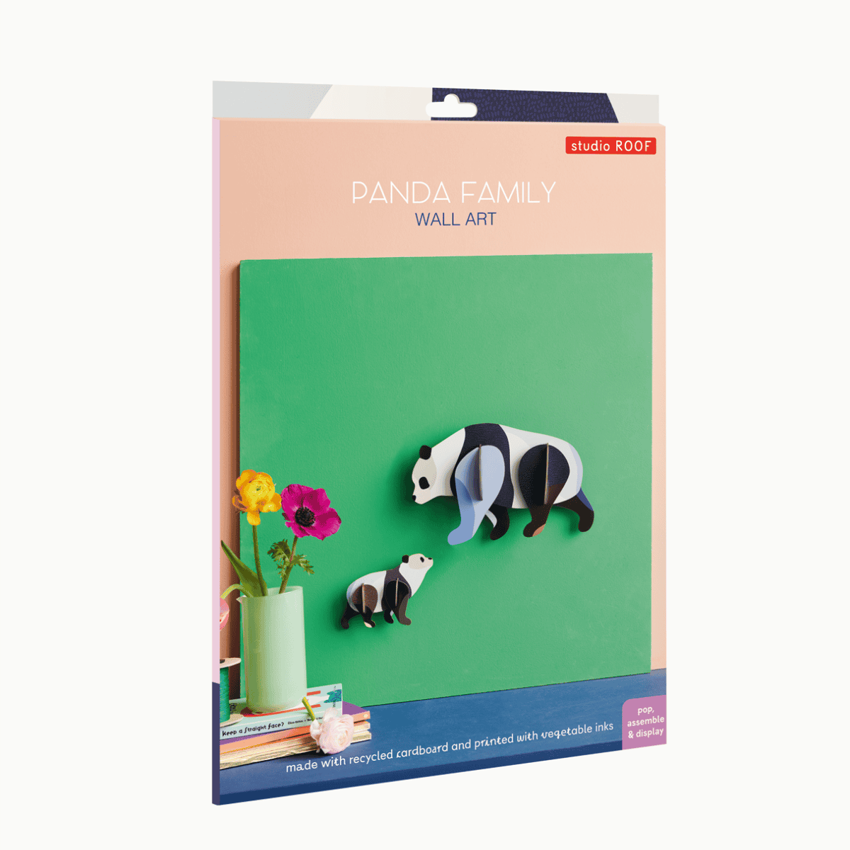 mondocherry - Studio Roof | panda family wall hanging - box