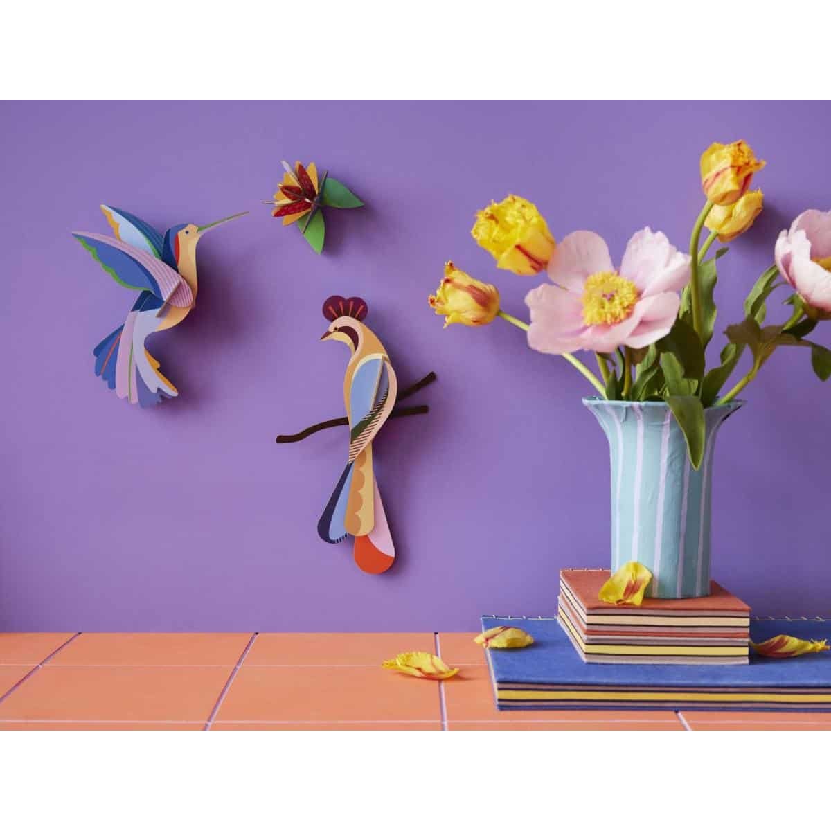 Studio Roof | paradise bird hummingbird wall decor - display