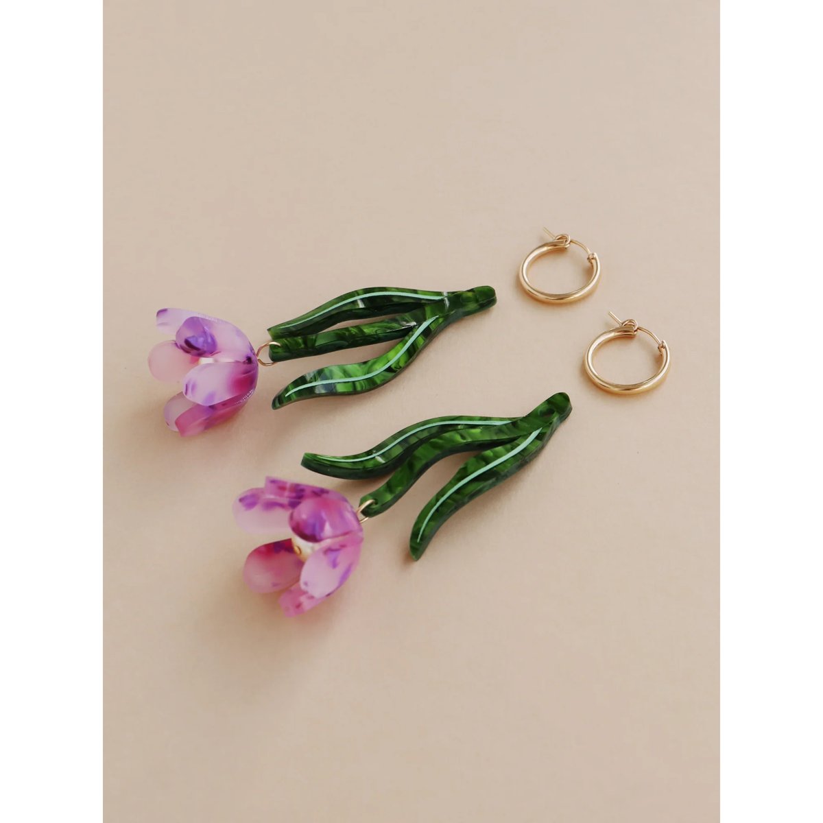 mondocherry - Wolf & Moon | tulip hoop statement earrings lavender - separate