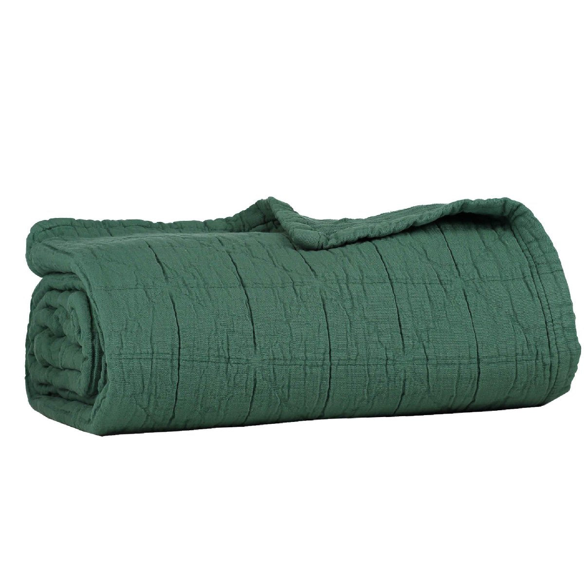 Camomile London Diamond King Cotton Blanket | Green