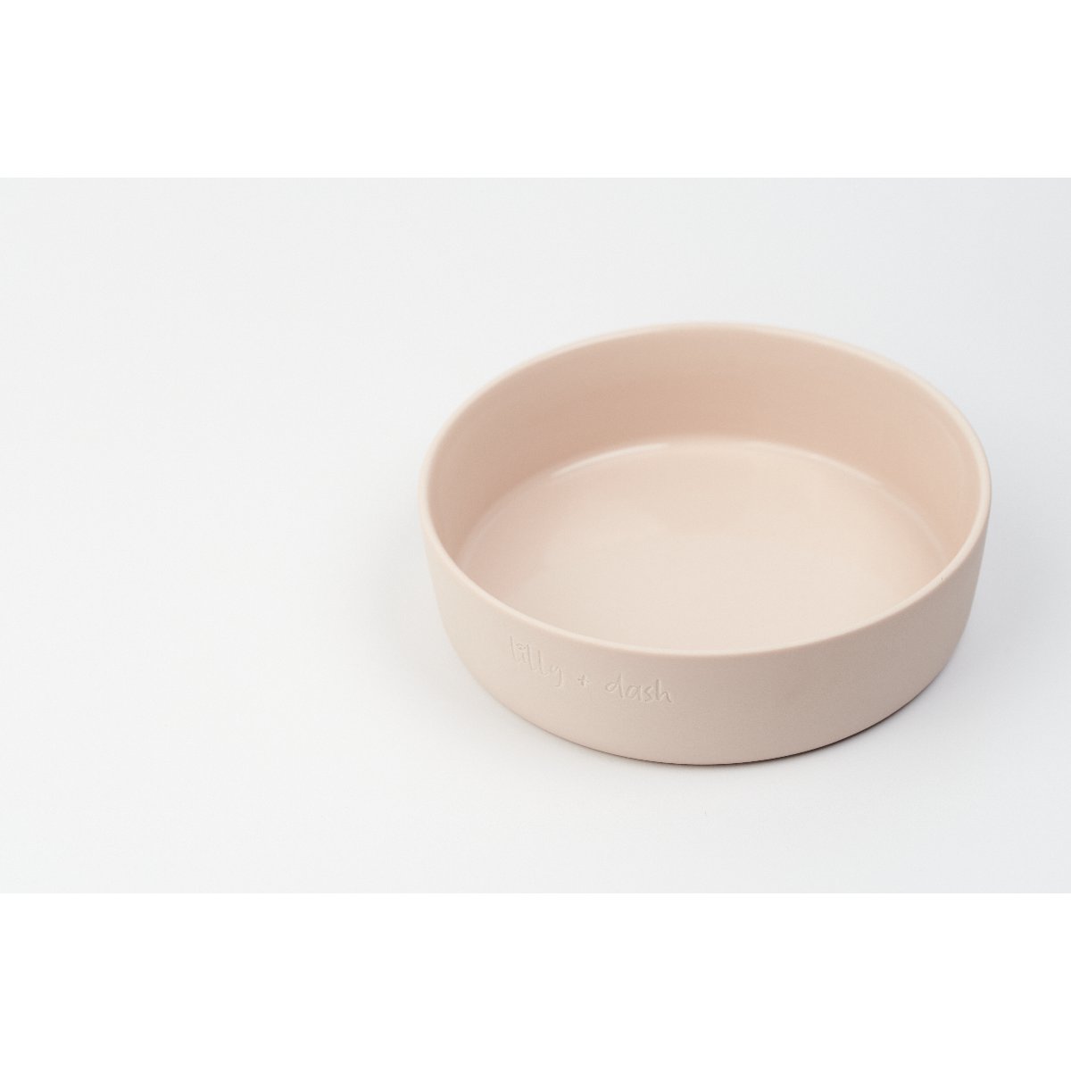 mondocherry - Lilly + Dash | ceramic dog bowl | pink - close