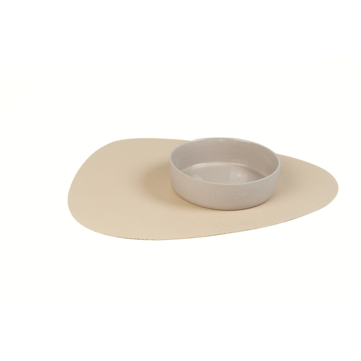 mondocherry - Lilly + Dash | ceramic dog bowl | slate - placemat