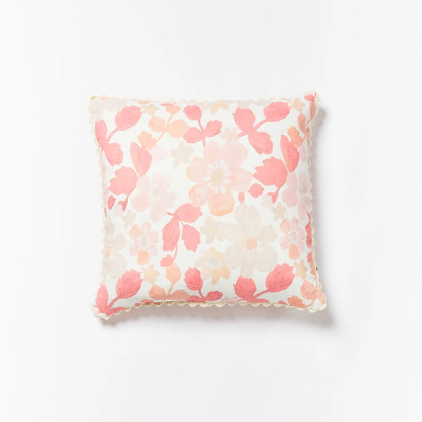 Bonnie and Neil | mini pastel floral linen cushion | pink
