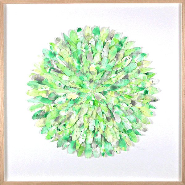 mondocherry - juju hat paper feather artwork - "budgie"