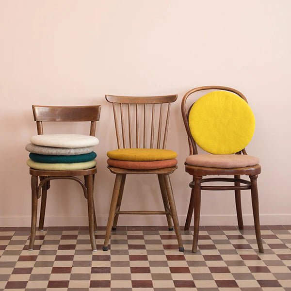 Muskhane chakati round felt cushion | caramel - charis