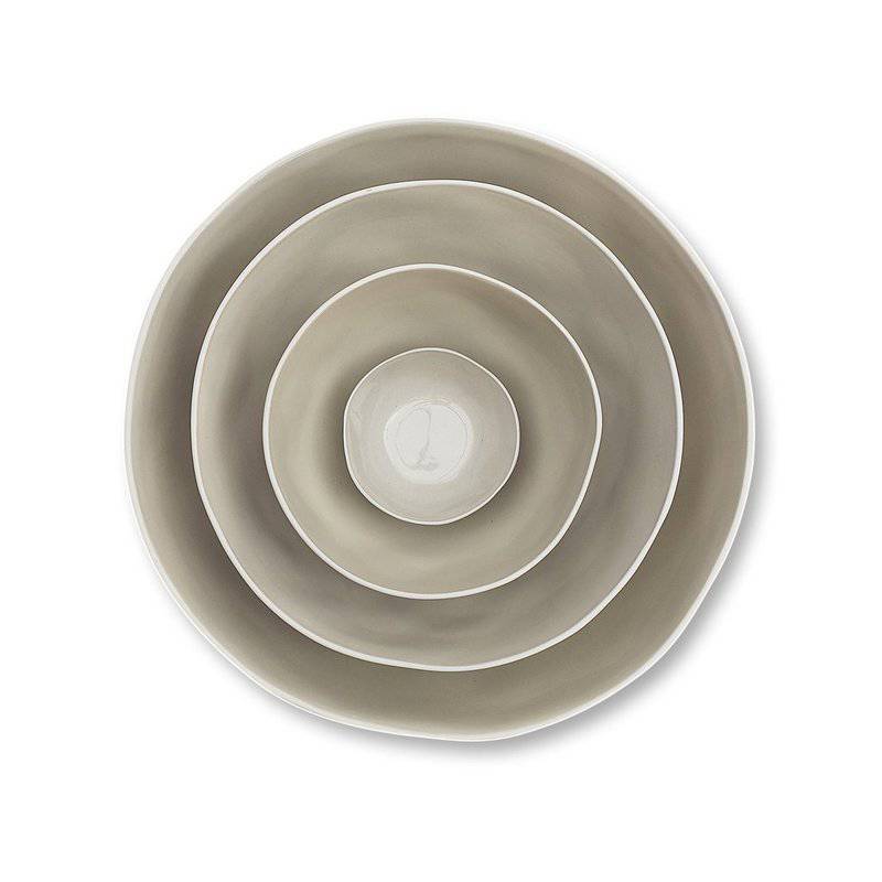 Marmoset Found cloud ceramic bowl - dove - stacked