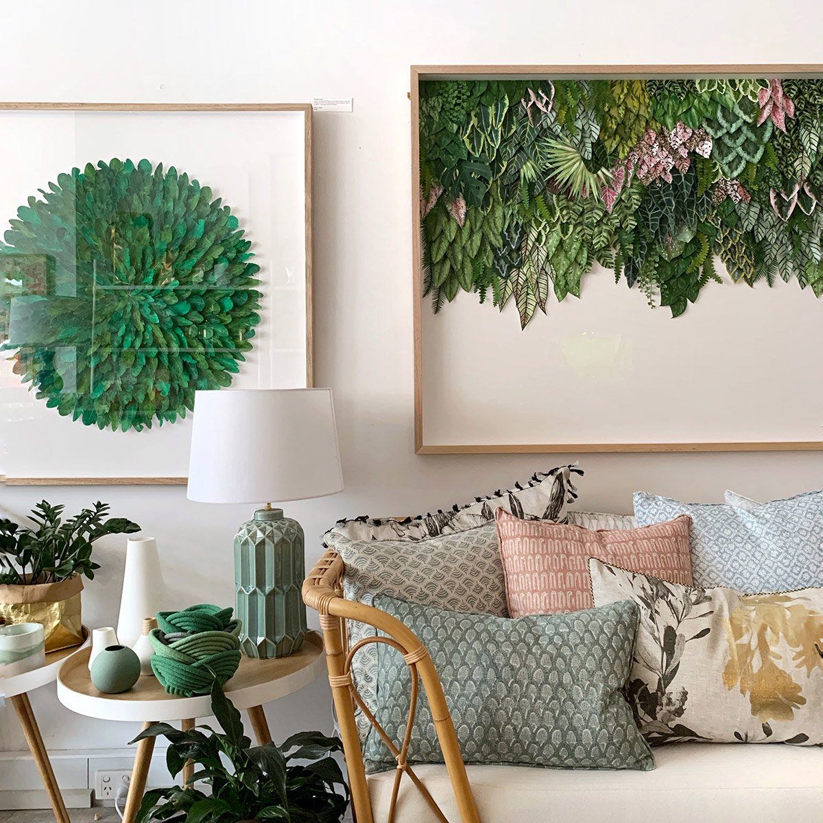 mondocherry greenwall artwork "Gunung Malu" on wall