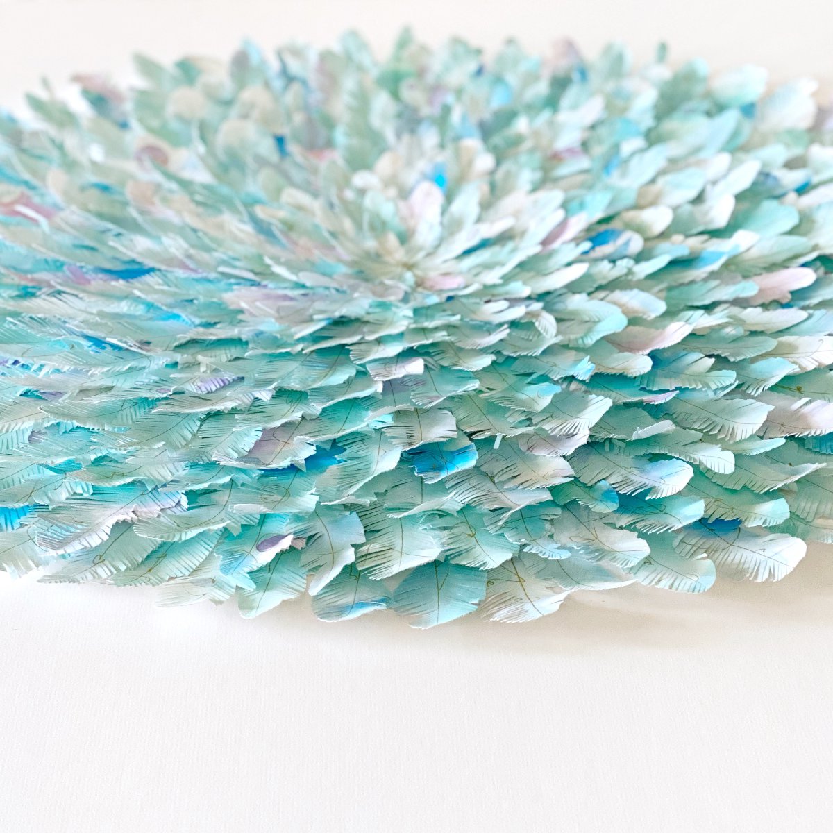 "hummingbird" | paper feather framed wall art - close