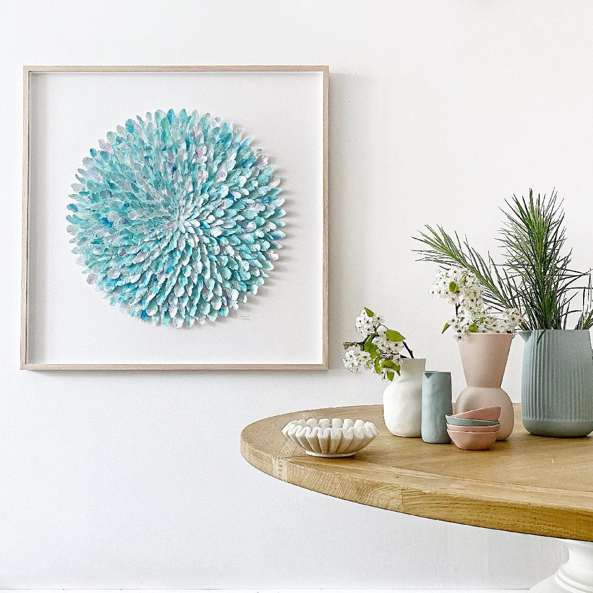 "hummingbird" | paper feather framed wall art