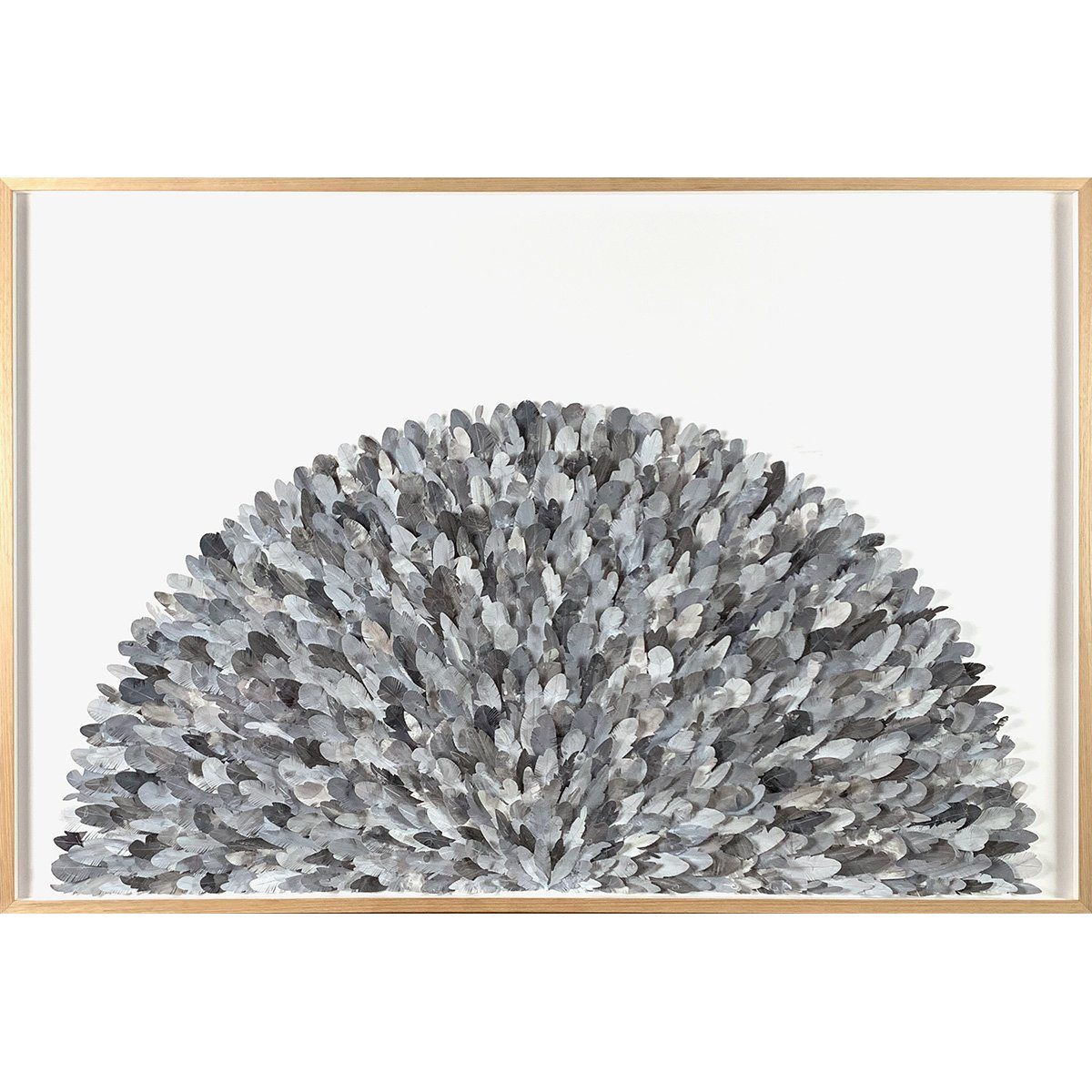 mondocherry junco paper feather wall art