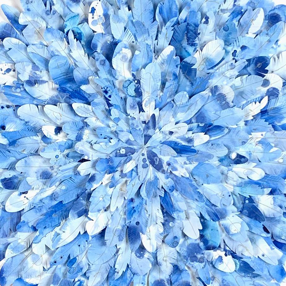 "mountain bluebird" - paper feather artwork