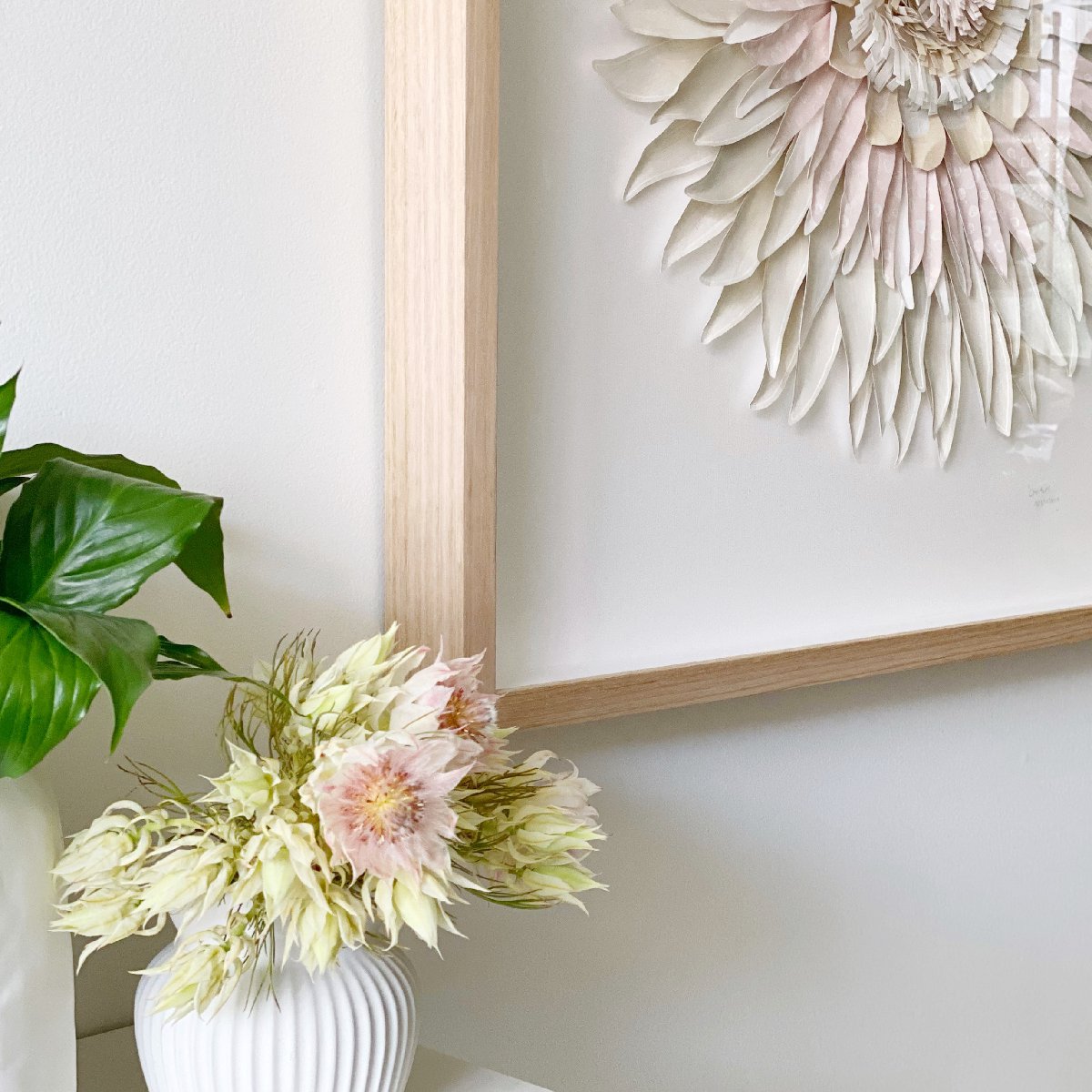 "chartwell" | paper flower framed wall art - corner