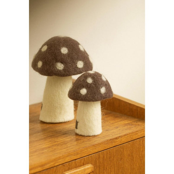 mondocherry - Muskhane | felt dotty mushroom | small | chestnut - display