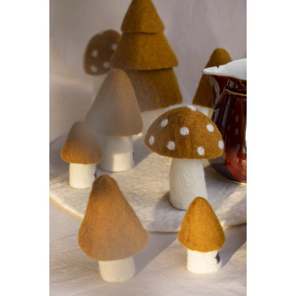 mondocherry - Muskhane | felt morel mushroom | small | gold - collection