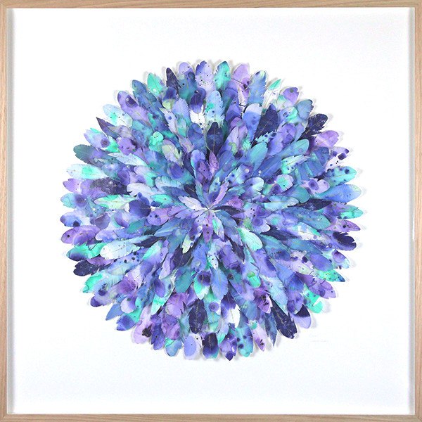 mondocherry - juju hat paper feather artwork - "peacock"