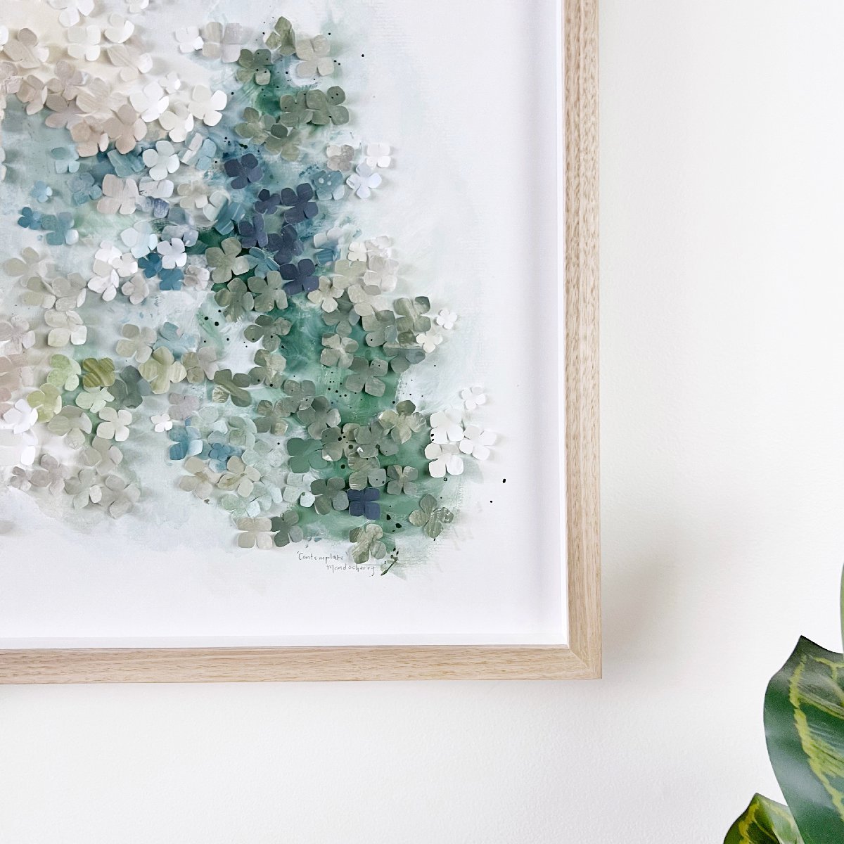 mondocherry - "contemplate" - paper wall art - scattered collection - corner
