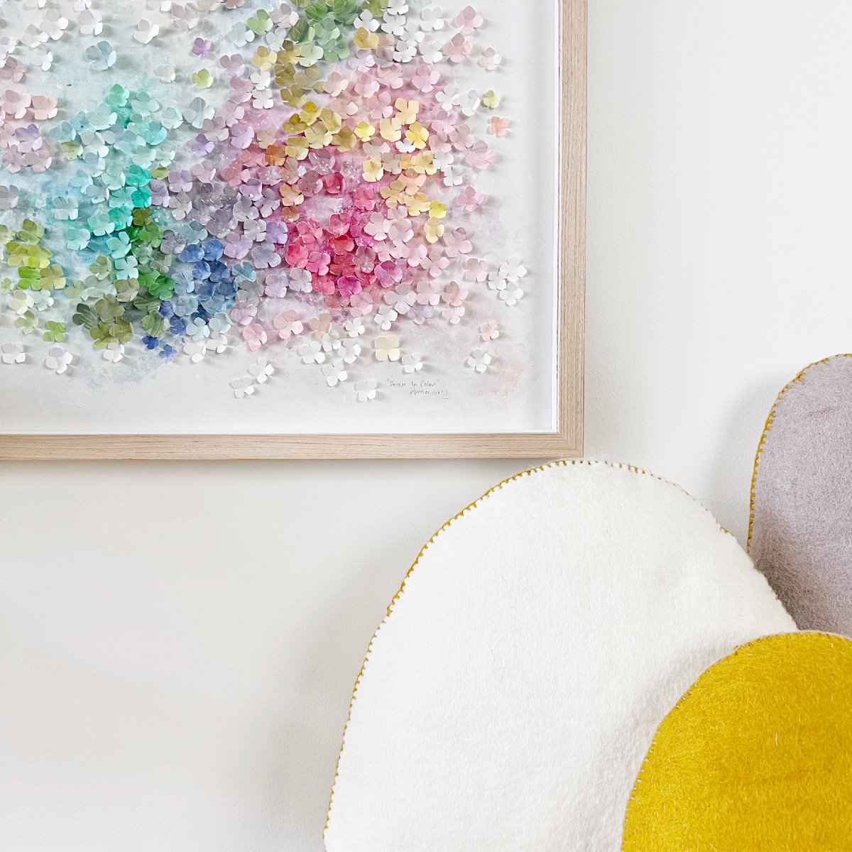 "dream in colour" - paper wall art - scattered collection - corner