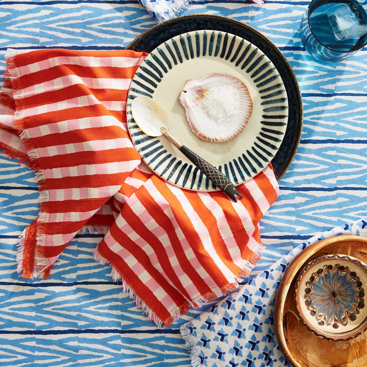 mondocherry - Walter G | bodrum cotton napkins | rose (set of 4) - table2