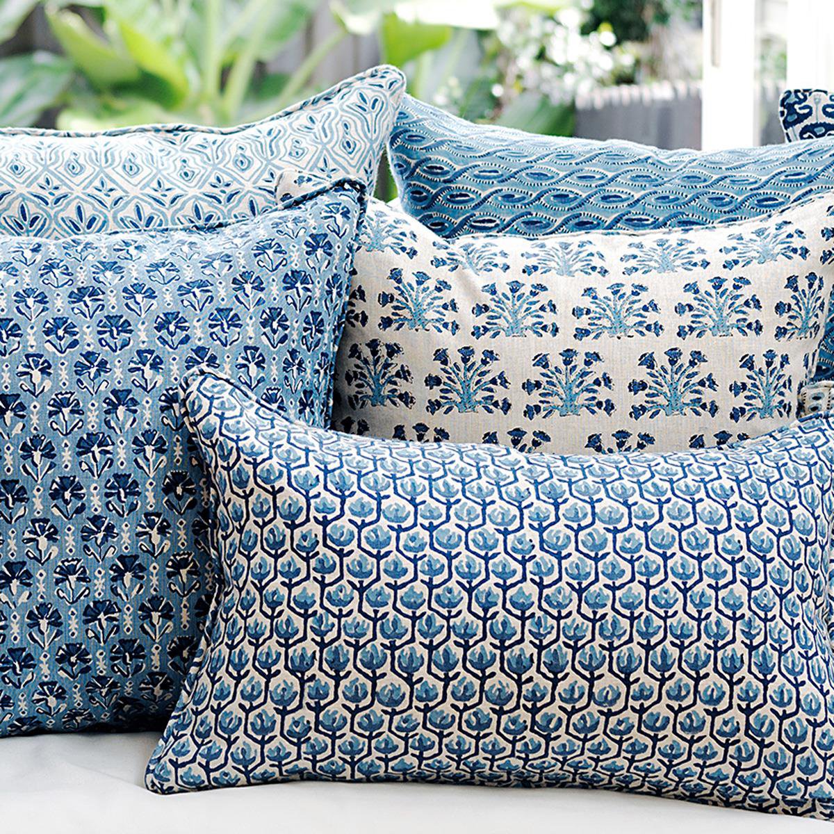Walter G | samode linen cushion | riviera - stack