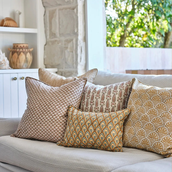 mondocherry | Walter G | tashir linen cushion | peony - sofa