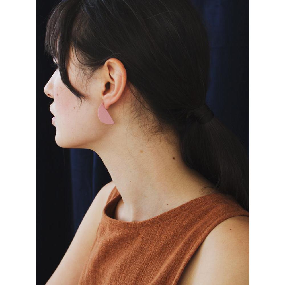 Wolf and Moon | half-circle stud earrings | rose - model 2