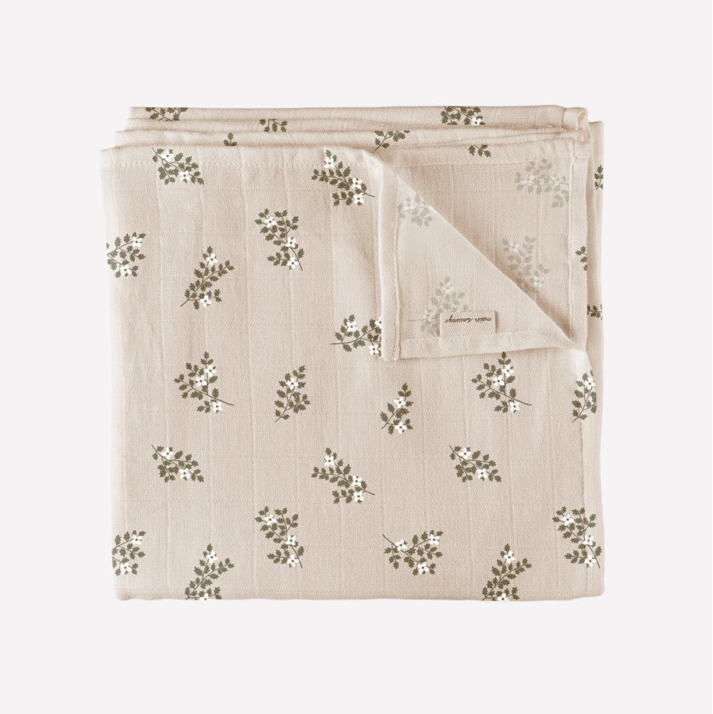 mondocherry - main sauvage | swaddle blanket | holly flowers