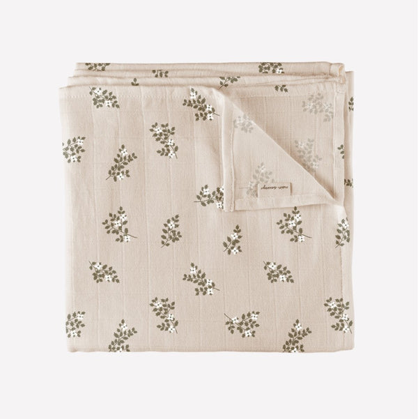 mondocherry - main sauvage | swaddle blanket | holly flowers