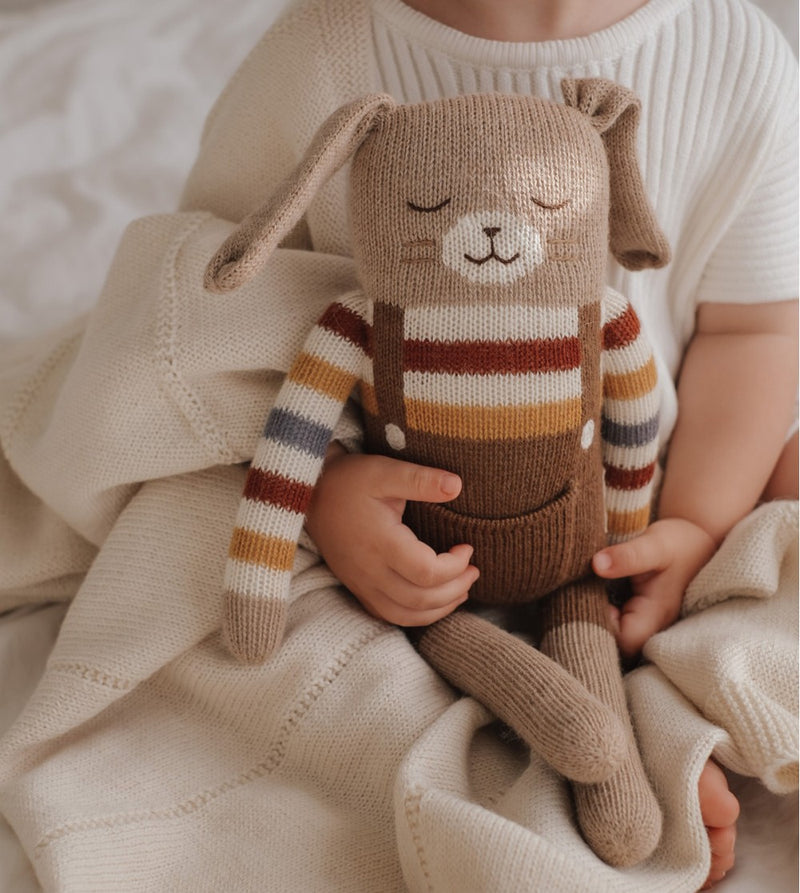 main sauvage | big bunny soft toy | rainbow sweater