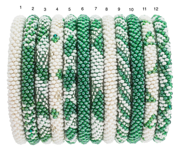 mondocherry - aid through trade | roll on bracelet | emerald