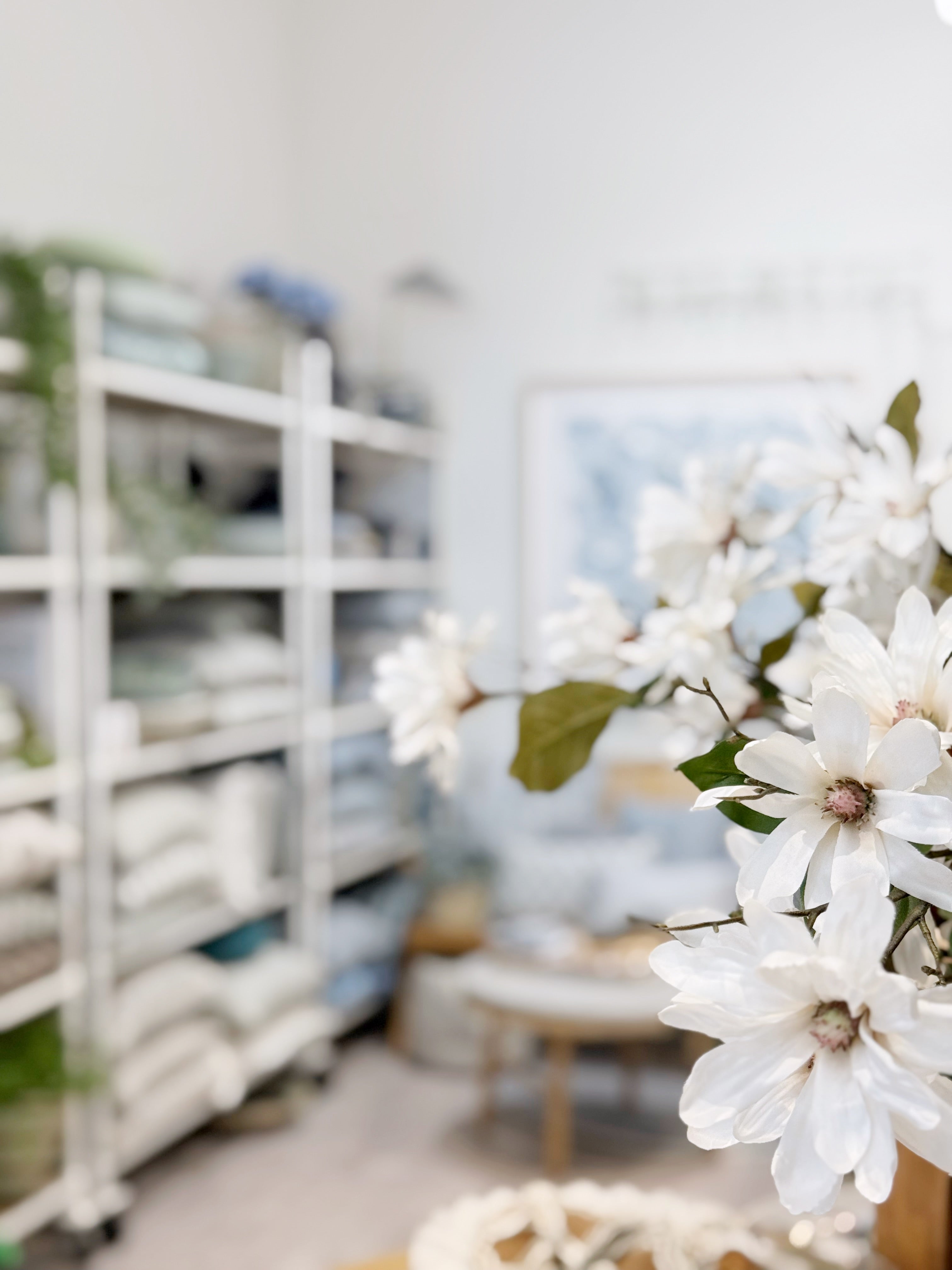 Floral Interiors | Magnolia Tree Spray | White